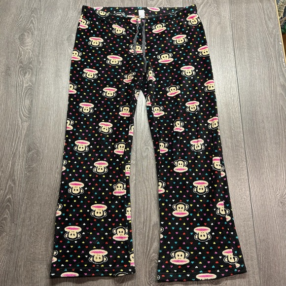 Paul Frank Other - Paul Frank Julius Monkey Heart Fleece Pajama Pants Large Black Y2K Lounge Women